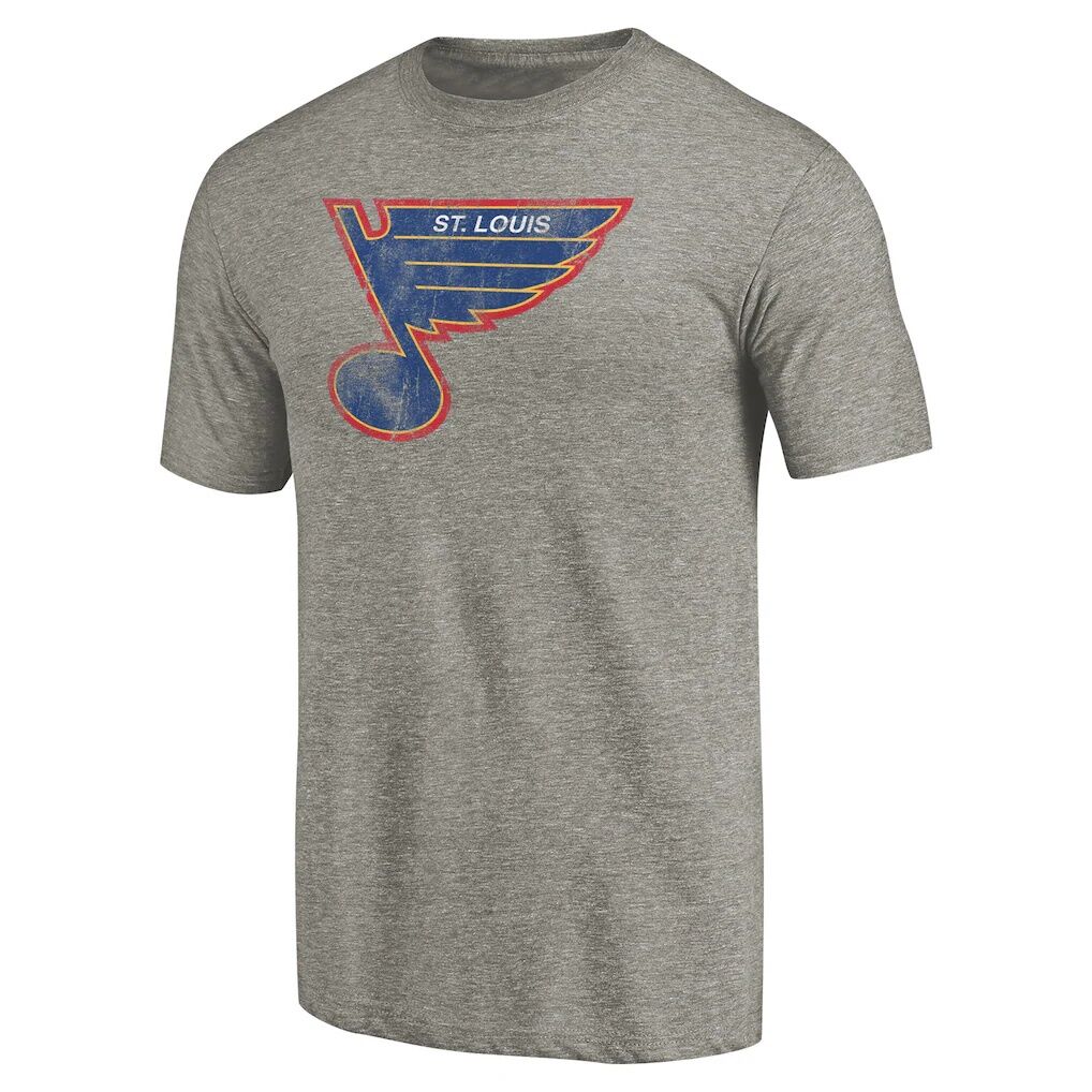 St. Louis Blues Throwback Logo 1987-1989 Tri-Blend T-Shirt – Ash