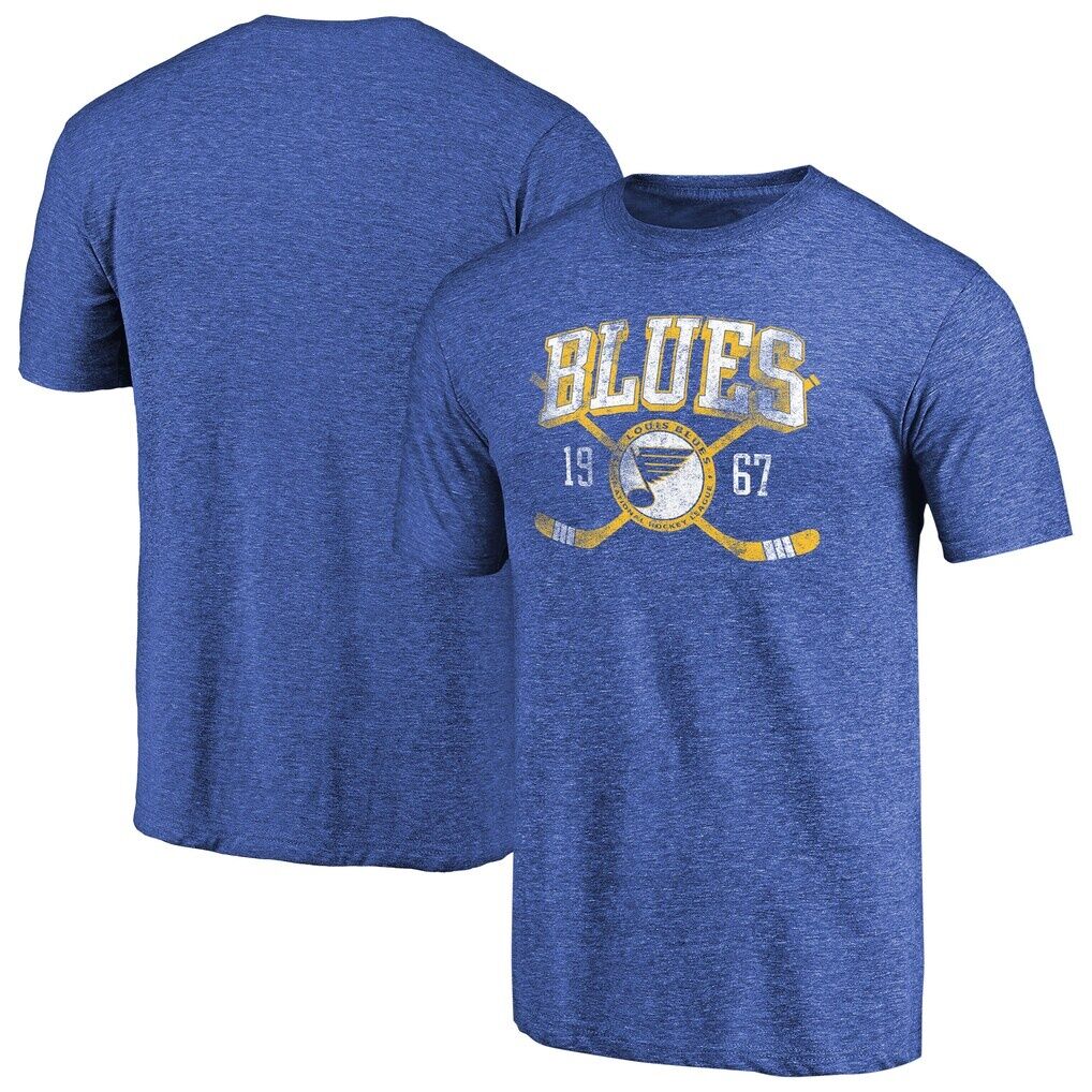 St. Louis Blues Vintage Collection Line Shift Tri-Blend T-Shirt – Royal