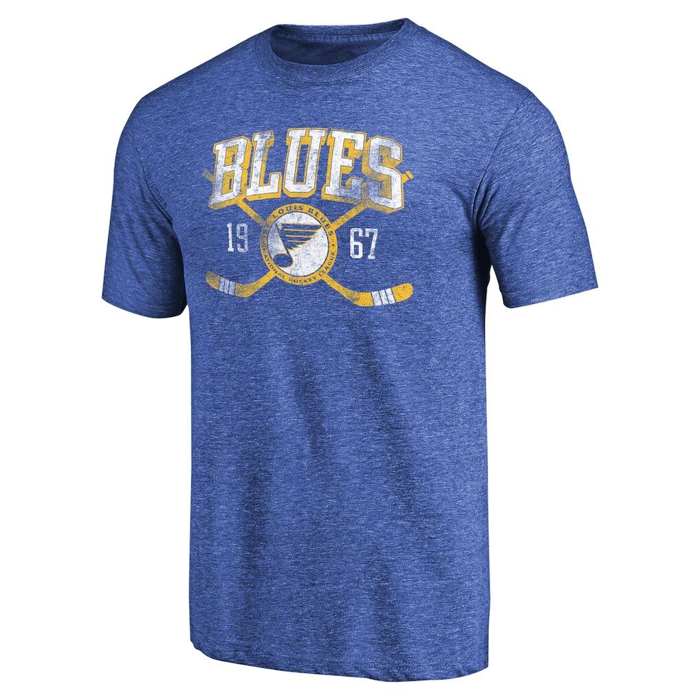 St. Louis Blues Vintage Collection Line Shift Tri-Blend T-Shirt – Royal