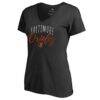 Baltimore Orioles Women's Graceful V-Neck T-Shirt - Black - Front View