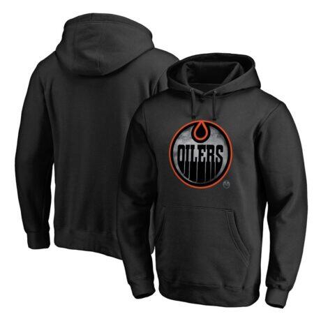Edmonton Oilers Core Smoke Pullover Hoodie - Black - Front View