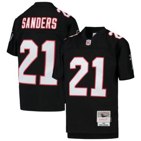 Deion Sanders Atlanta Falcons Mitchell & Ness Youth 1992 Legacy Retired Player Jersey - Black - Front View