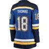 Robert Thomas St. Louis Blues Fanatics Women's Home Breakaway Player Jersey - Blue - Back View