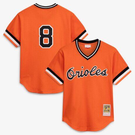 Cal Ripken Jr. Baltimore Orioles Mitchell & Ness Preschool & Toddler Cooperstown Collection Mesh Batting Practice Jersey - Orange - Front View