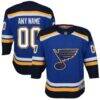 St. Louis Blues Youth Home Premier Custom Jersey - Blue - Front View
