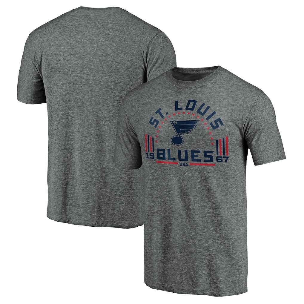 St. Louis Blues Team Freedom Tri-Blend T-Shirt – Heathered Gray