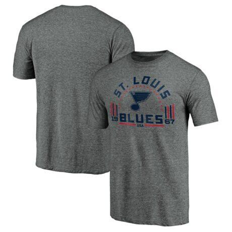 St. Louis Blues Team Freedom Tri-Blend T-Shirt - - Front View