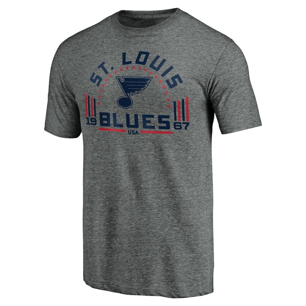 St. Louis Blues Team Freedom Tri-Blend T-Shirt – Heathered Gray