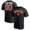 Baltimore Orioles Personalized Team Winning Streak Name & Number T-Shirt - Black - Back View
