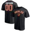 Baltimore Orioles Personalized Team Winning Streak Name & Number T-Shirt - Black - Front View