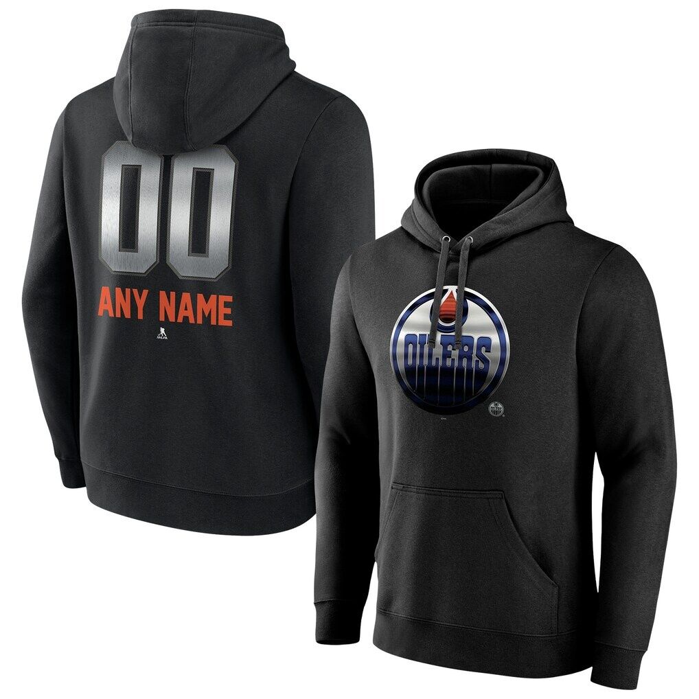 Edmonton Oilers Personalized Midnight Mascot Logo Pullover Hoodie