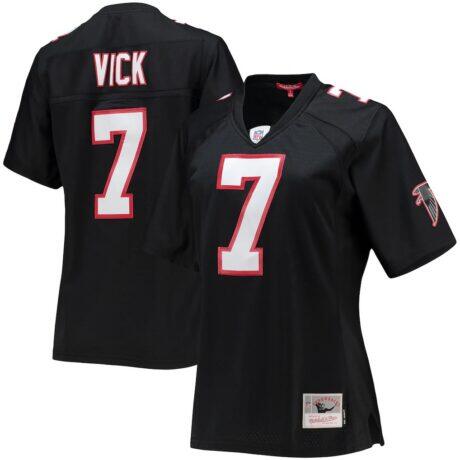 Michael Vick Atlanta Falcons Mitchell & Ness Women's Legacy Replica Player Jersey - Black - Front View