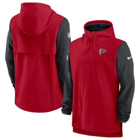 Atlanta Falcons Nike Sideline Player Quarter-Zip Hoodie - - Front View