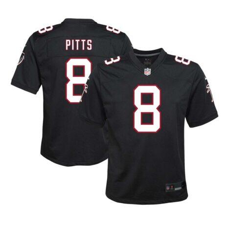 Kyle Pitts Sr. Atlanta Falcons Nike Youth Game Jersey - Black - Front View
