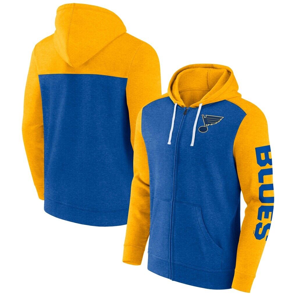 St. Louis Blues Fanatics Down and Distance Full-Zip Hoodie – Heather Blue