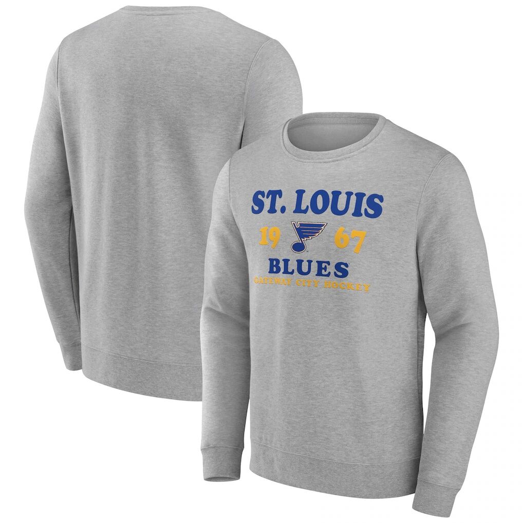 St. Louis Blues Fanatics Fierce Competitor Pullover Sweatshirt – Heather Charcoal