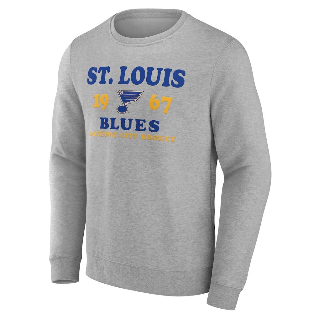 St. Louis Blues Fanatics Fierce Competitor Pullover Sweatshirt – Heather Charcoal