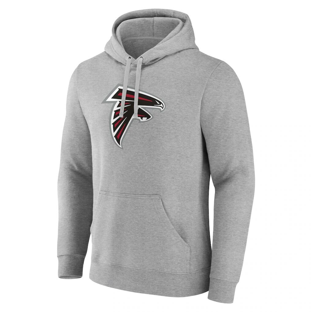 Atlanta Falcons Primary Team Logo Fitted Pullover Hoodie – Heather Gray