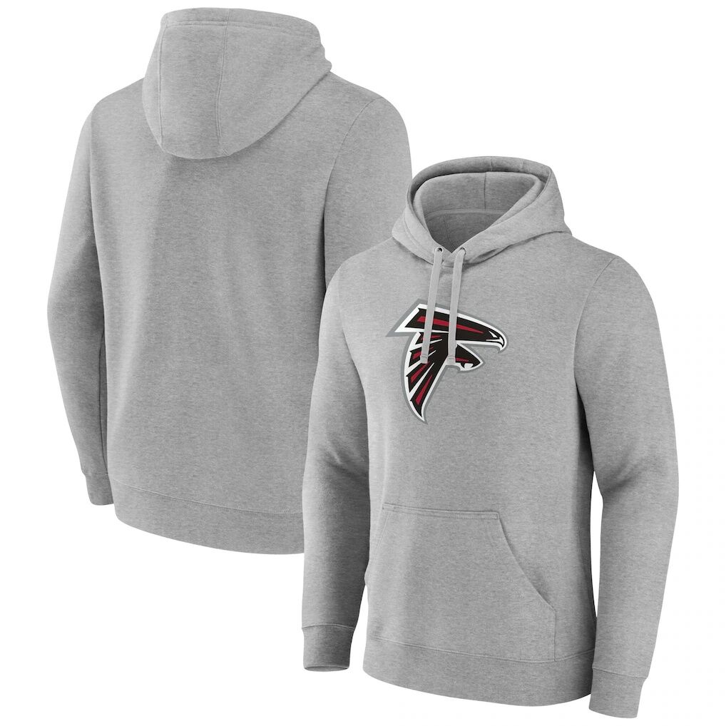 Atlanta Falcons Primary Team Logo Fitted Pullover Hoodie – Heather Gray