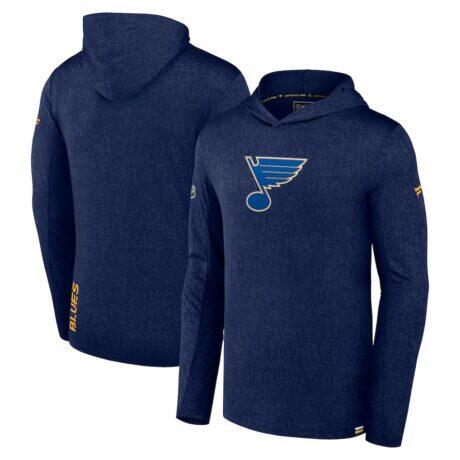 St. Louis Blues Fanatics Authentic Pro Lightweight Pullover Hoodie - Navy - Front View