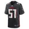 DeAngelo Malone Atlanta Falcons Nike Game Player Jersey - Black - Back View