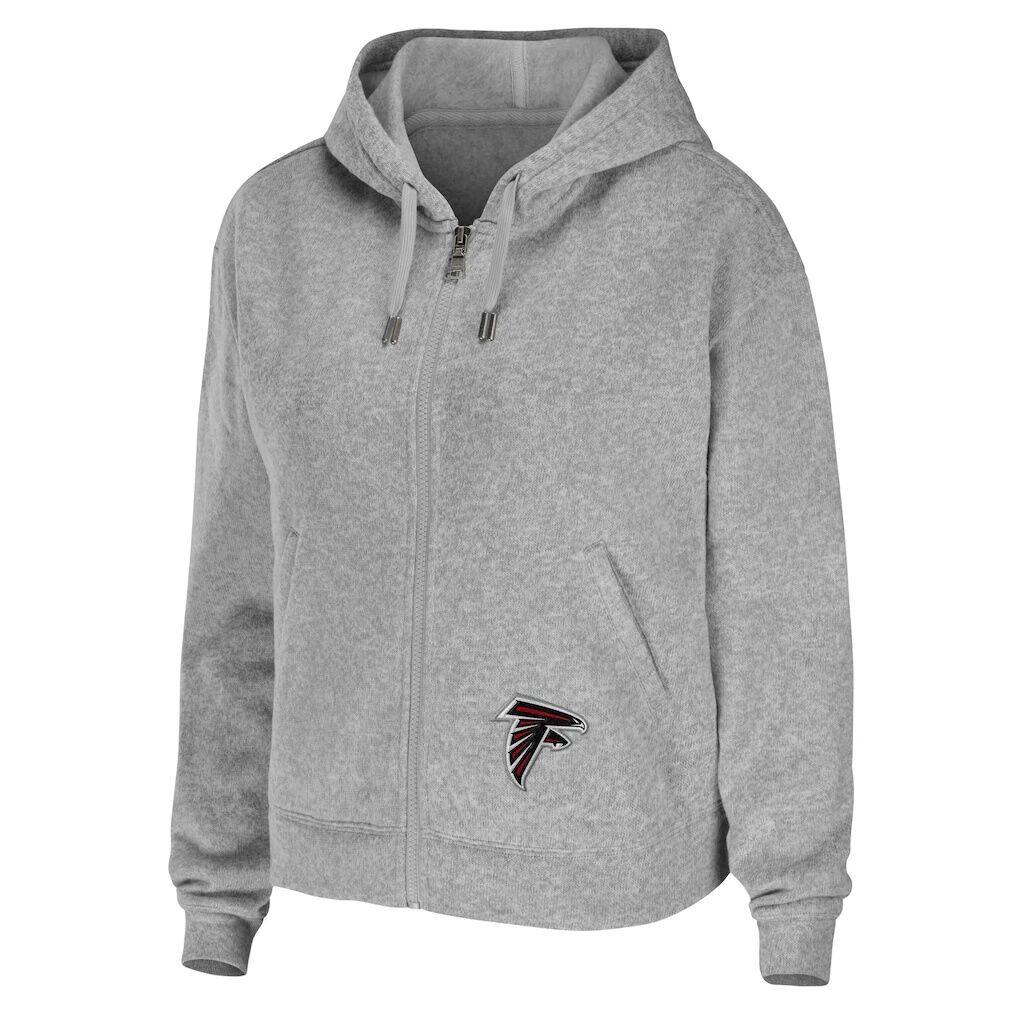 Atlanta Falcons WEAR by Erin Andrews Women’s Team Full-Zip Hoodie – Heathered Gray