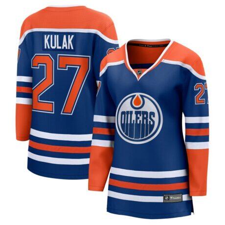 Brett Kulak Edmonton Oilers Fanatics Women's Home Breakaway Player Jersey - - Front View