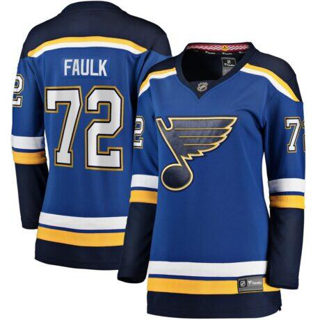 Justin Faulk St. Louis Blues Fanatics Women's Home Breakaway Player Jersey - Blue - Front View