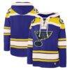 St. Louis Blues '47 Superior Lacer Hoodie - Blue - Back View