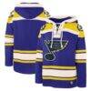 St. Louis Blues '47 Superior Lacer Hoodie - Blue - Front View