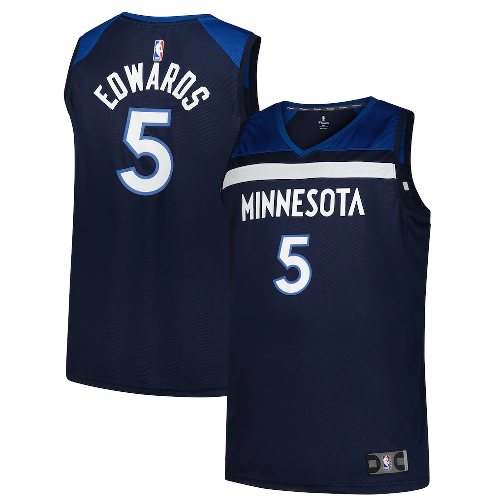 Anthony Edwards Minnesota Timberwolves Fanatics Big & Tall Fast Break Jersey – Icon Edition