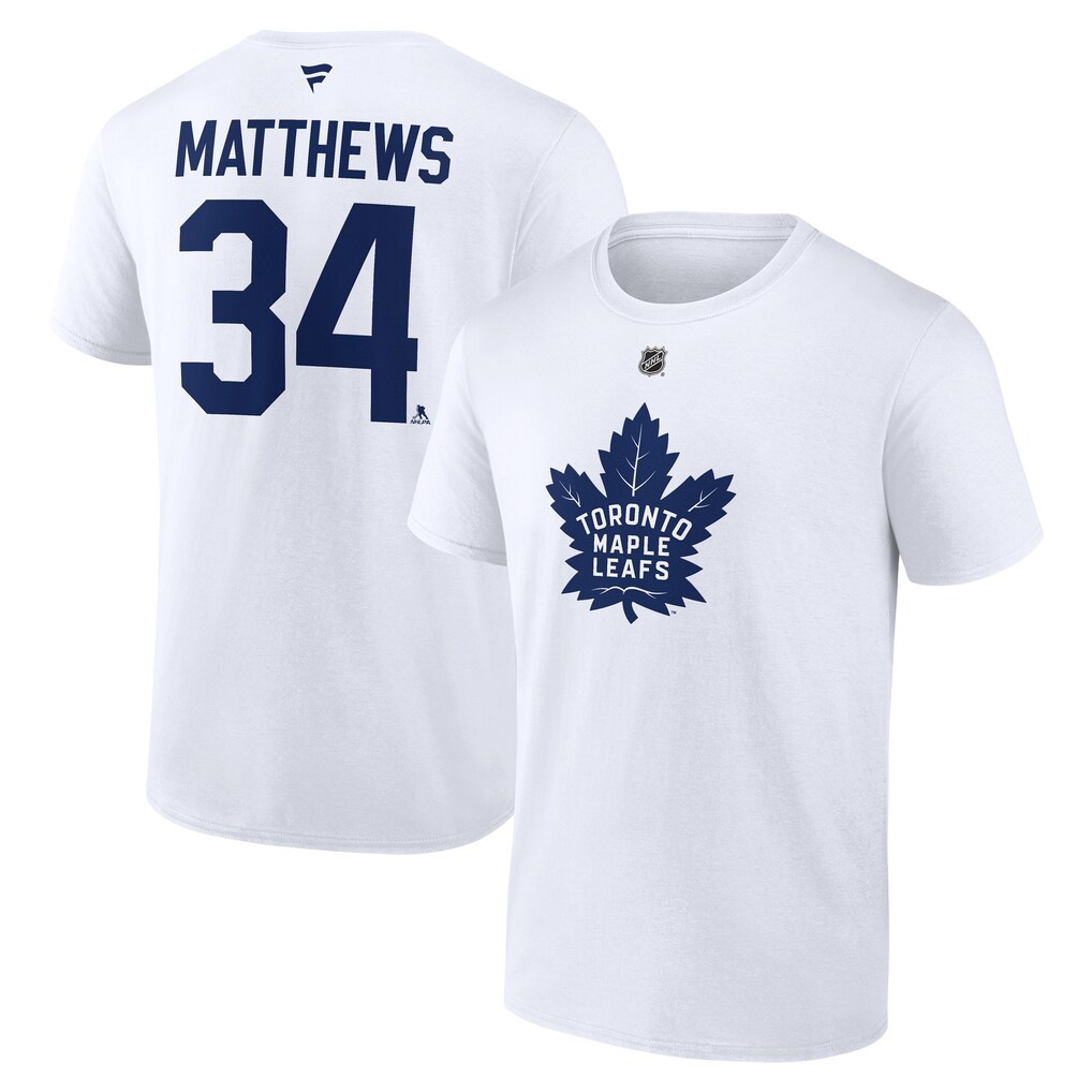 Auston Matthews Toronto Maple Leafs Fanatics Authentic Stack Name & Number T-Shirt