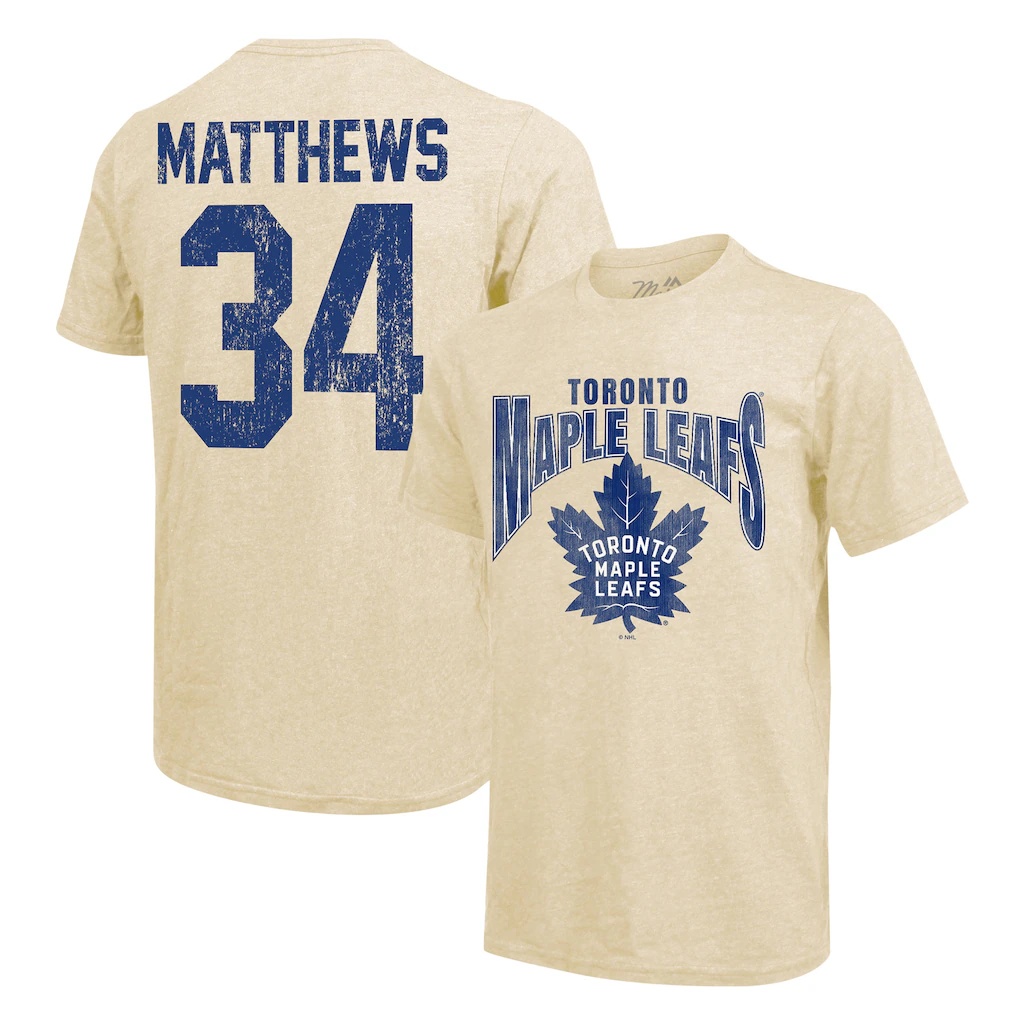 Auston Matthews Toronto Maple Leafs Majestic Threads Dynasty Name & Number Tri-Blend T-Shirt