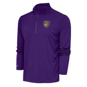 Baltimore Ravens Antigua Team Logo Throwback Tribute Quarter-Zip Pullover Top