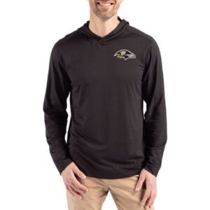 Baltimore Ravens Cutter & Buck Coastline Epic Comfort Eco Recycled Long Sleeve Hoodie T-Shirt