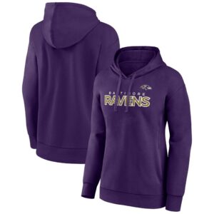 Baltimore Ravens Fanatics Women's Iconic Cotton Fleece Checklist Pullover Hoodie