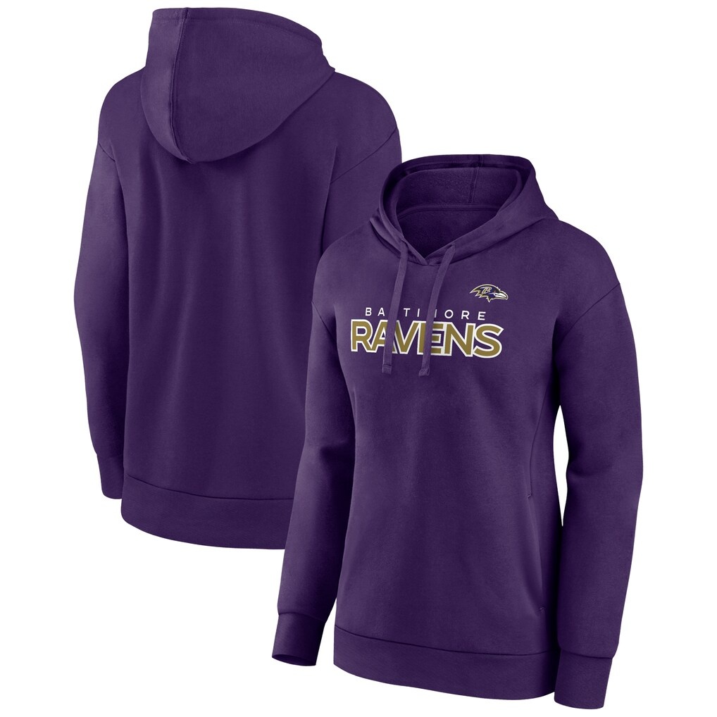 Baltimore Ravens Fanatics Women’s Iconic Cotton Fleece Checklist Pullover Hoodie