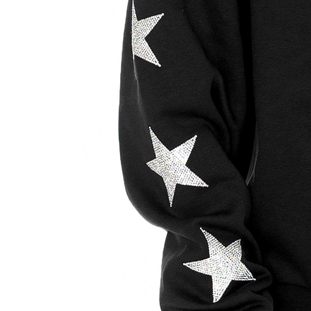 Baltimore Ravens Gameday Couture Women’s Rhinestone Star Sleeve Settle the Score Oversized Tri-Blend Pullover