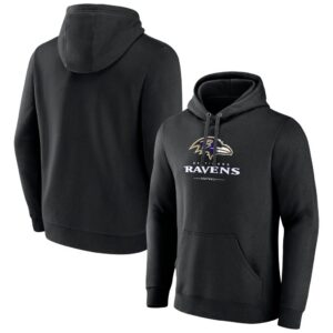 Baltimore Ravens Logo Team Lockup Fitted Pullover Hoodie