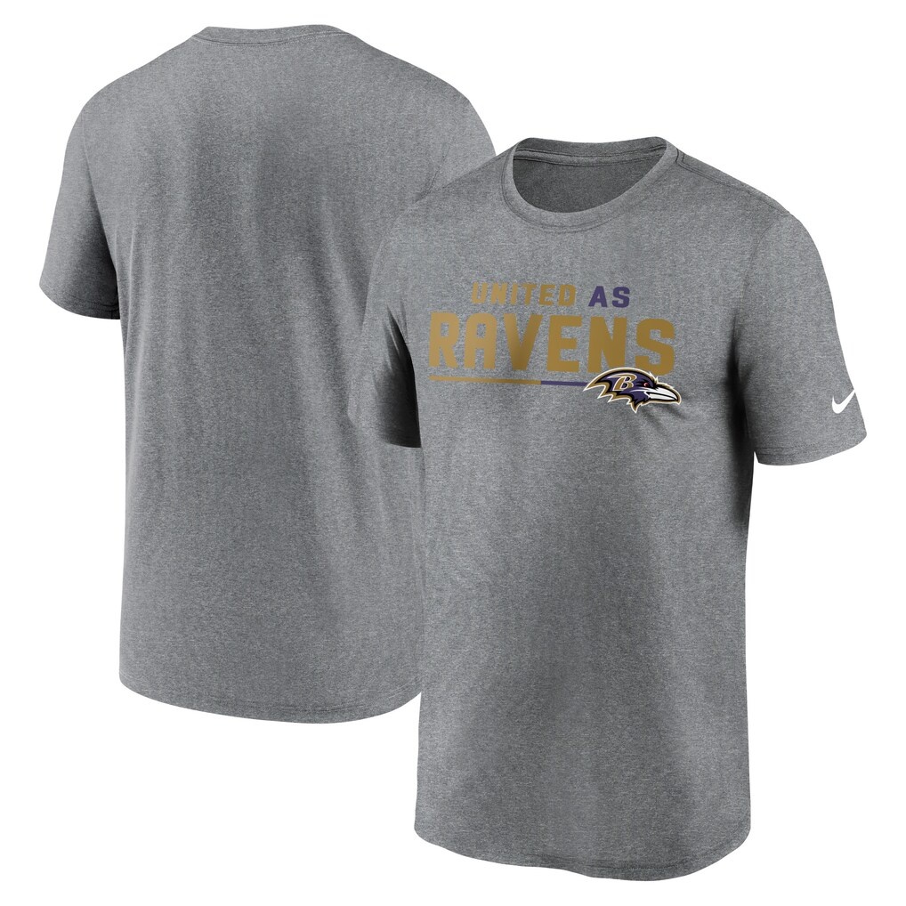 Baltimore Ravens Nike Legend Team Shoutout Performance T-Shirt – Heather Gray
