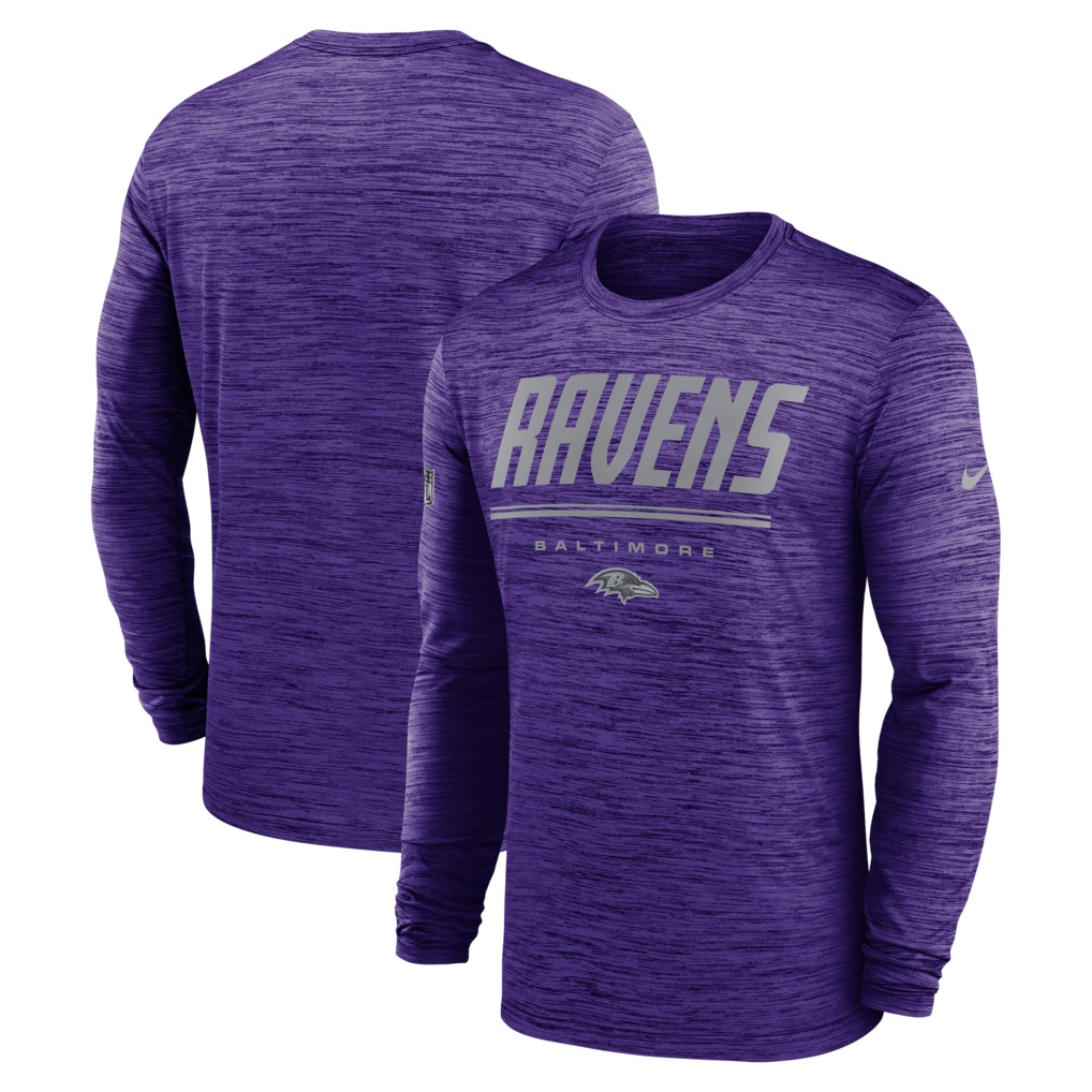 Baltimore Ravens Nike Sideline Offensive Transition Velocity Dri-FIT Long Sleeve T-Shirt
