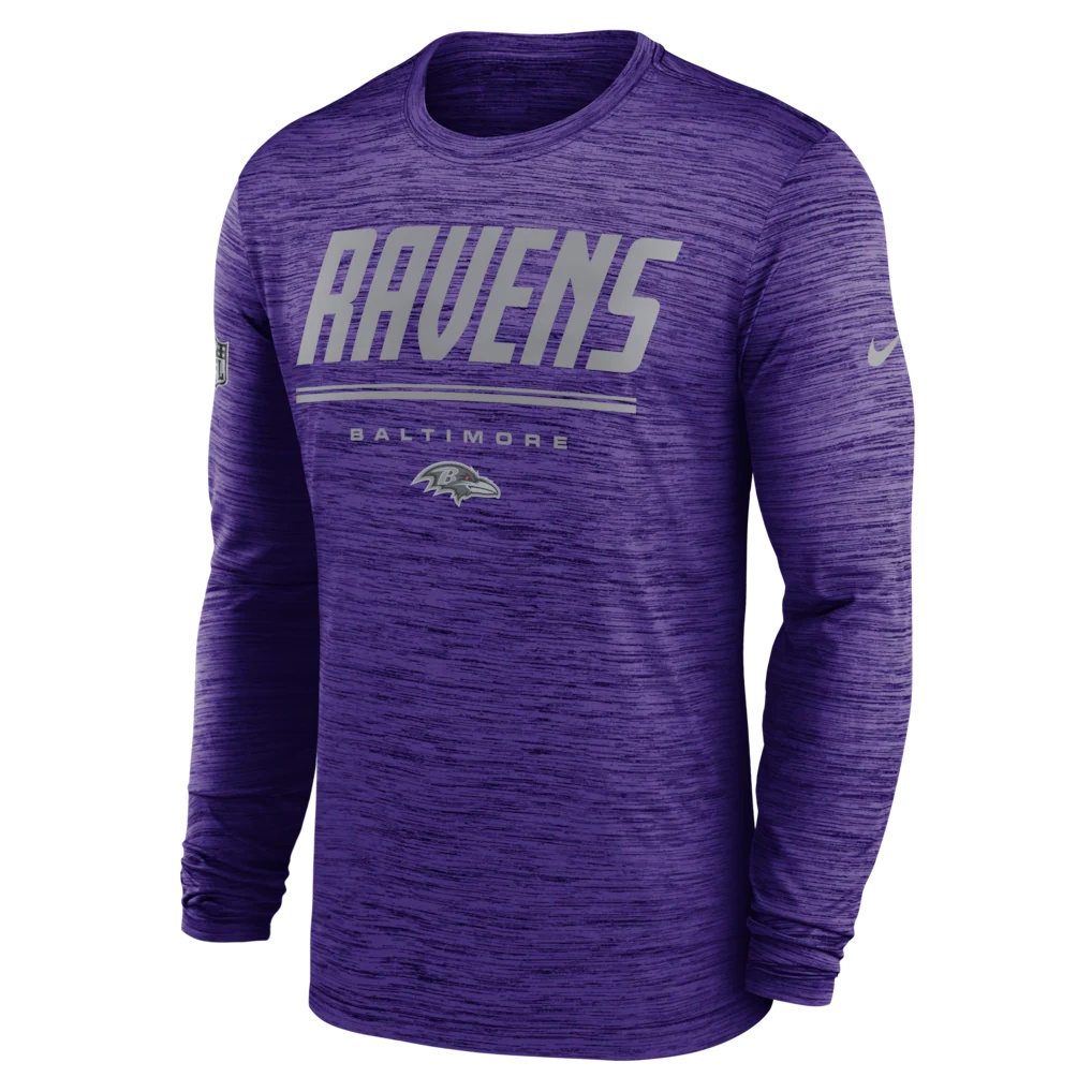 Baltimore Ravens Nike Sideline Offensive Transition Velocity Dri-FIT Long Sleeve T-Shirt