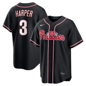 Bryce Harper Philadelphia Phillies Nike Fashion Replica Black Out Jersey