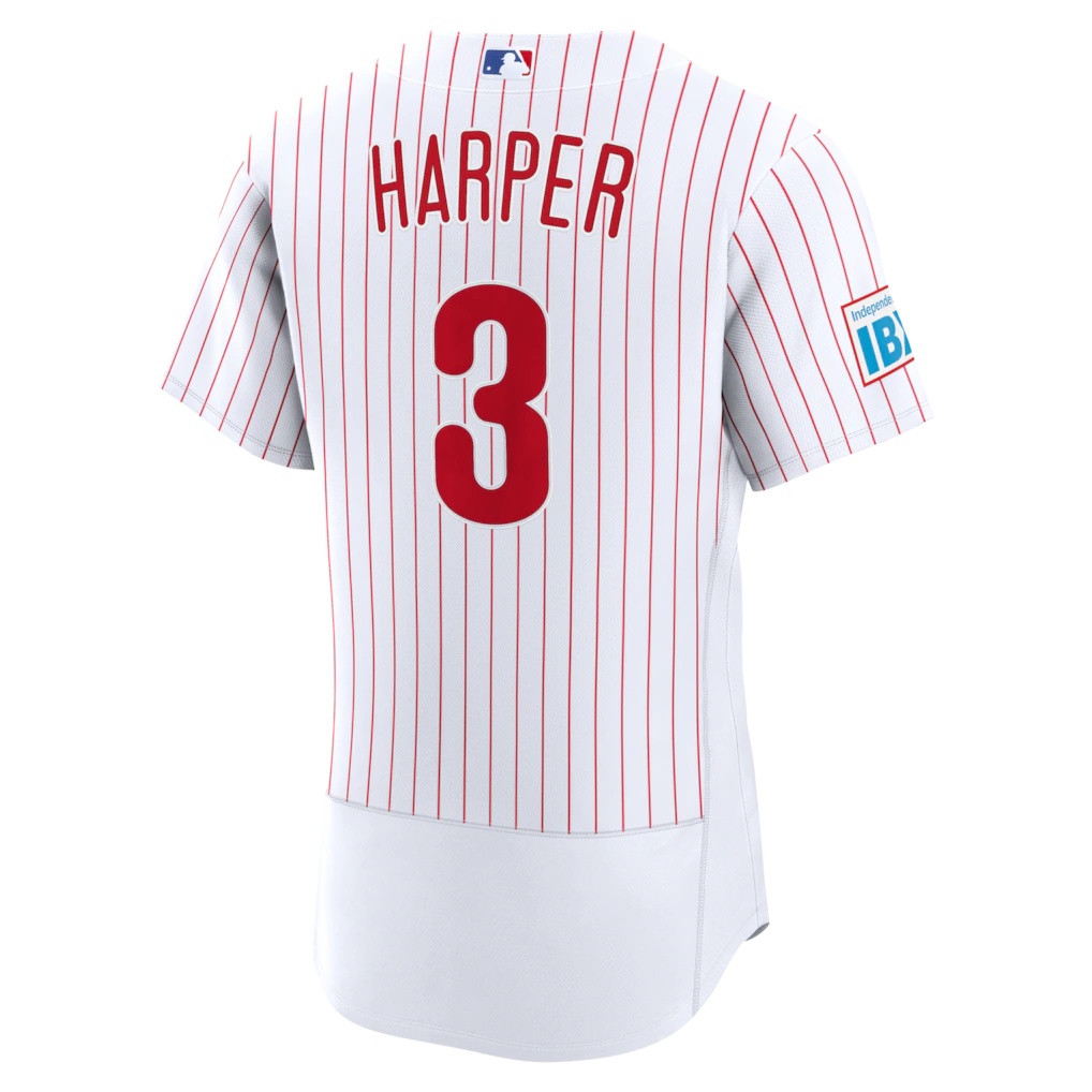 Bryce Harper Philadelphia Phillies Nike Home Authentic Sponsor Patch Jersey