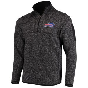 Buffalo Bills Antigua Fortune Quarter-Zip Pullover Jacket - Heathered Black