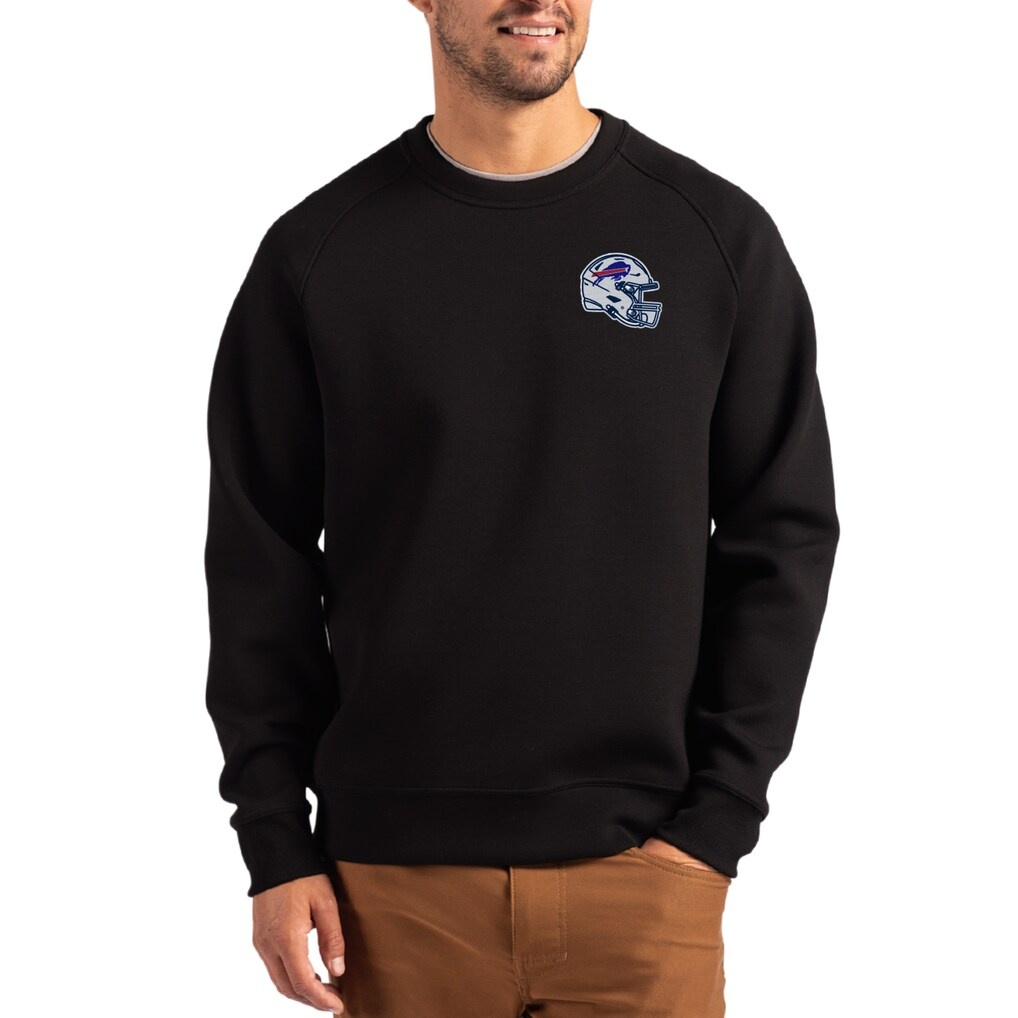 Buffalo Bills Cutter & Buck Helmet Roam Recycled Raglan Pullover Sweatshirt