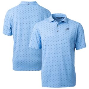 Buffalo Bills Cutter & Buck Virtue Eco Pique Tile Print Recycled Polo - Powder Blue