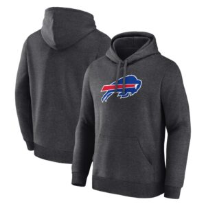 Buffalo Bills Logo Athletic Primary Logo Hoodie - Heather Charcoal