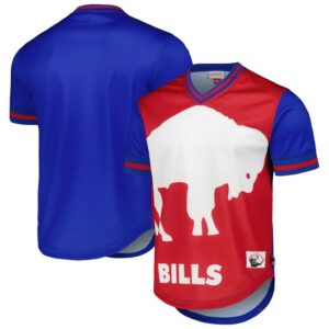 Buffalo Bills Mitchell & Ness Jumbotron 3.0 Mesh V-Neck T-Shirt - Royal