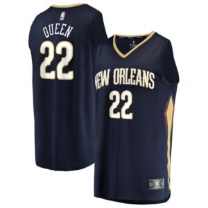 Derik Queen New Orleans Pelicans Fanatics Fast Break Replica Jersey - Navy - Icon Edition